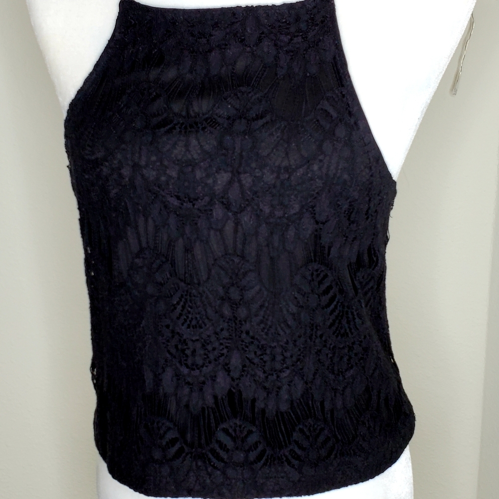 Kendal + Kylie black lace tank. Size medium